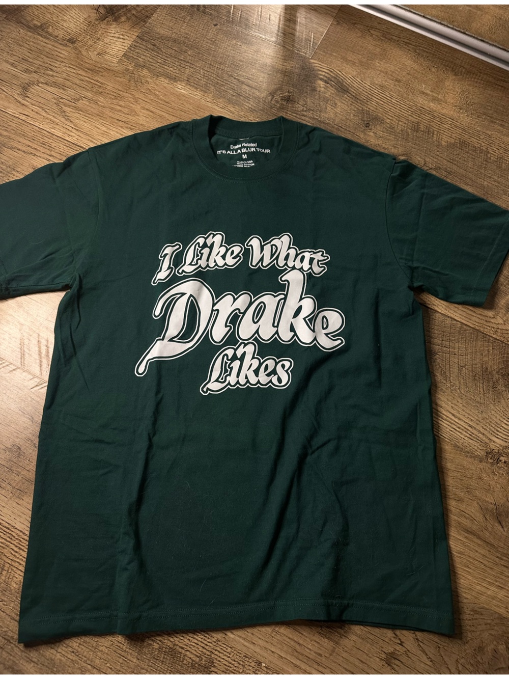 Drake Dark Green Graphic Tee with White Script